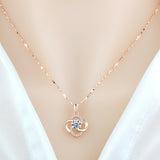 Necklace 925 Sterling Silver Plated 18k Rose Gold Necklace Female Clover Clavicle Chain For Girlfriend''s Birthday Valentine''s Day Gift