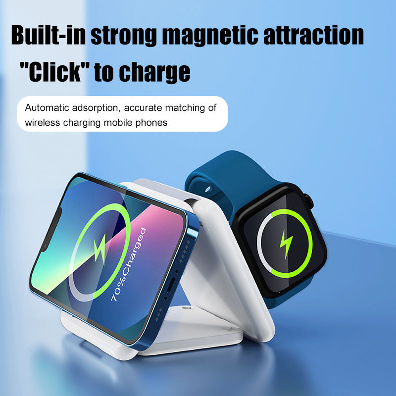 Folding Magnetic Suction Wireless Charger 3-in-1